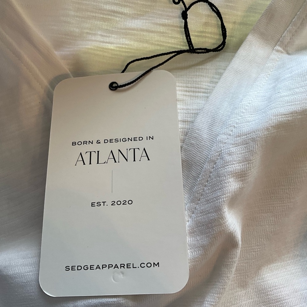 S'EDGE WHITE MARIE V NECK SHORT SLEEVE TOP SZ S NEW - Picture 8 of 9